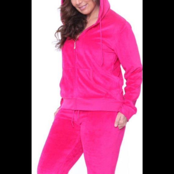 Mark White PLUS 3X Pink Sweatsuit Velour SET - Picture 5 of 6